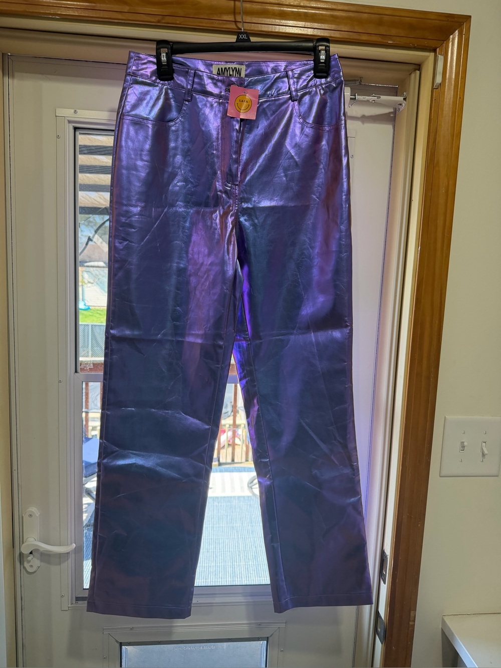 Dressed in Lala Metallic Purple Straight-Leg Women’s Jeans